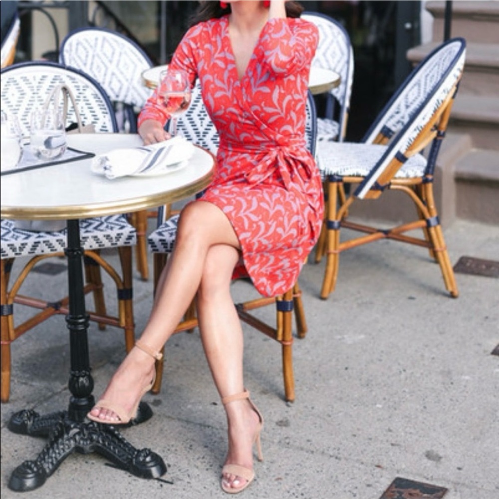 Ann Taylor Petite Fern Always On Wrap Dress Size 8